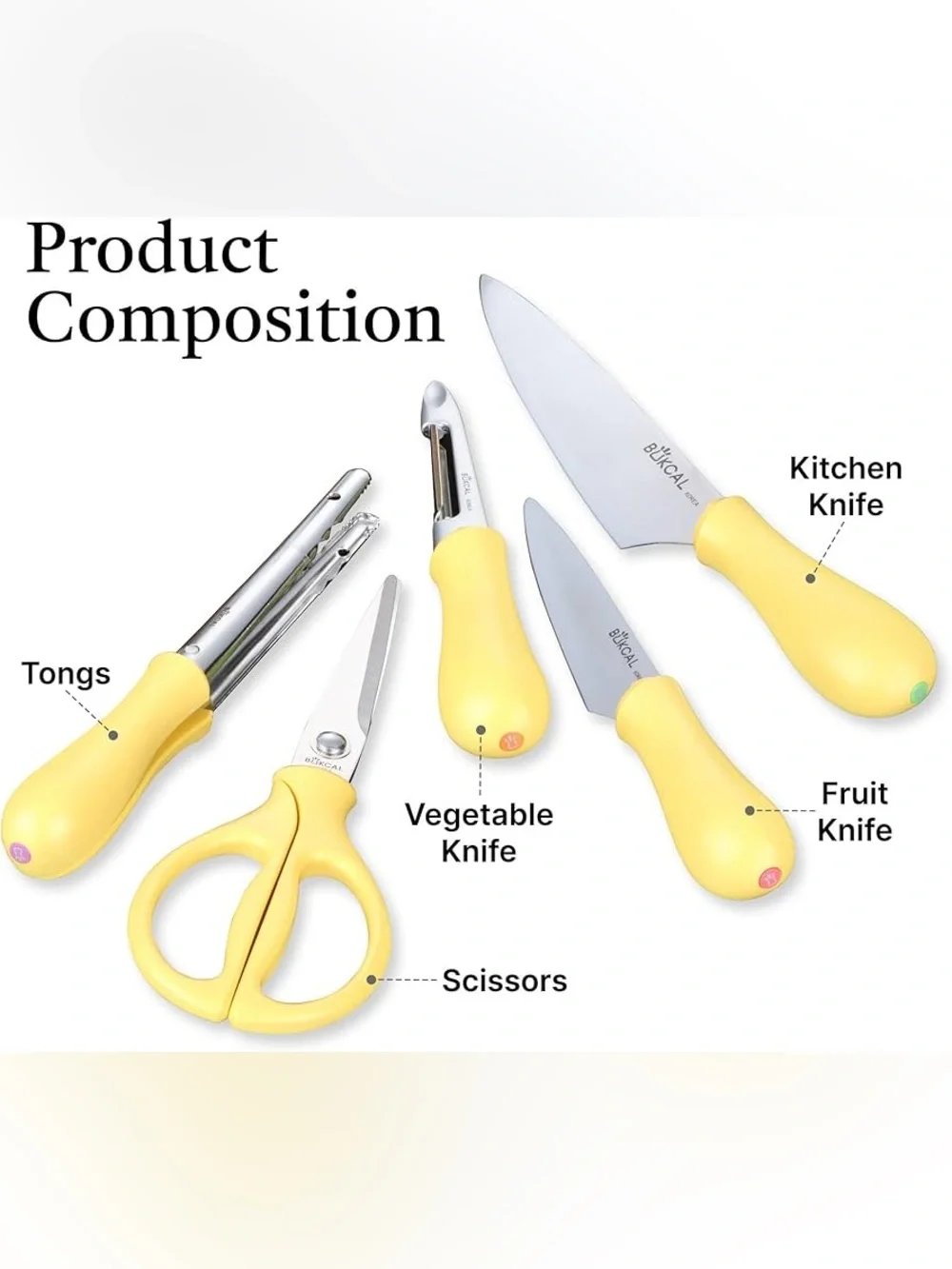 5pc Kitchen Knife & Utensil Set